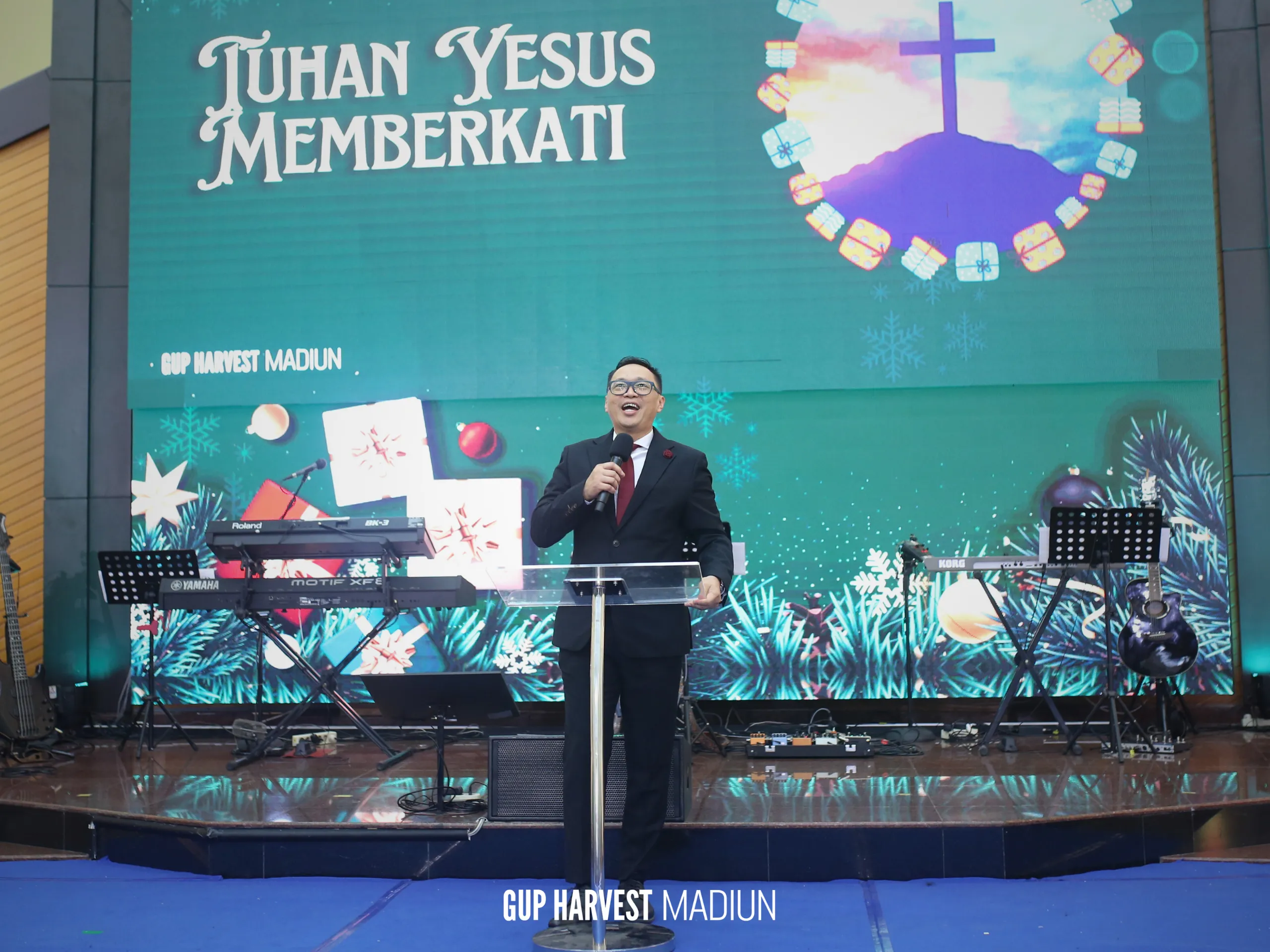 Suasana ibadah Natal GUP Harvest Church bersama jemaat